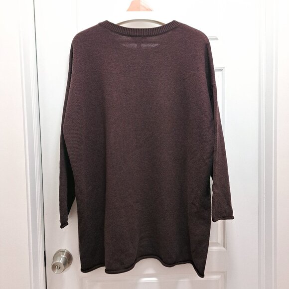 Eileen Fisher Crew Neck Boxy Merino Wool Tunic Cassis Size 2X - Picture 5 of 9